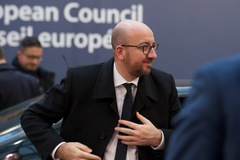 Charles Michel komt aan bij Europese Raad