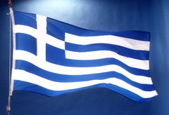 vlag Griekenland wapperend
