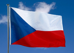 vlag Tsjechië wapperend
