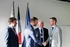 Handshake between Pierre Karleskind, European Deputy, on the right and Virginijus Sinkevičius with Loïg Chesnais-Girard, President of Brittany, first left.