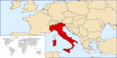 Italië op de kaart