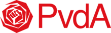 PvdA logo - Liggend - Rood - RGB